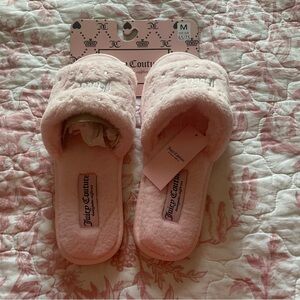 Juicy Couture Pink Fuzzy Slippers